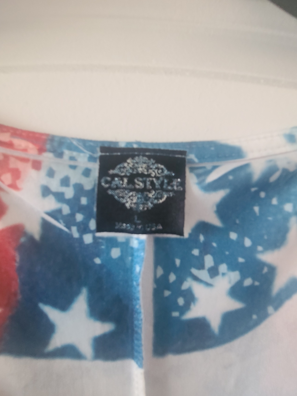 Patriotic Red and Blue Short Sleeve Tunic Top - Picture 5 of 6